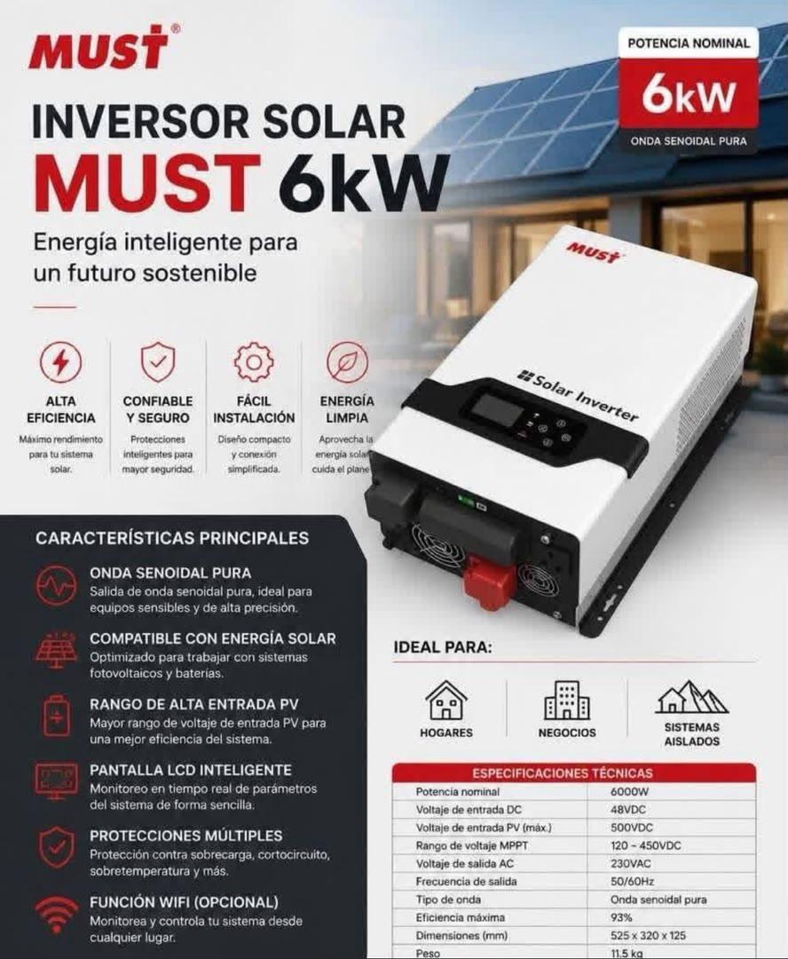 Inversor Bifásico Must 6kW  de Must