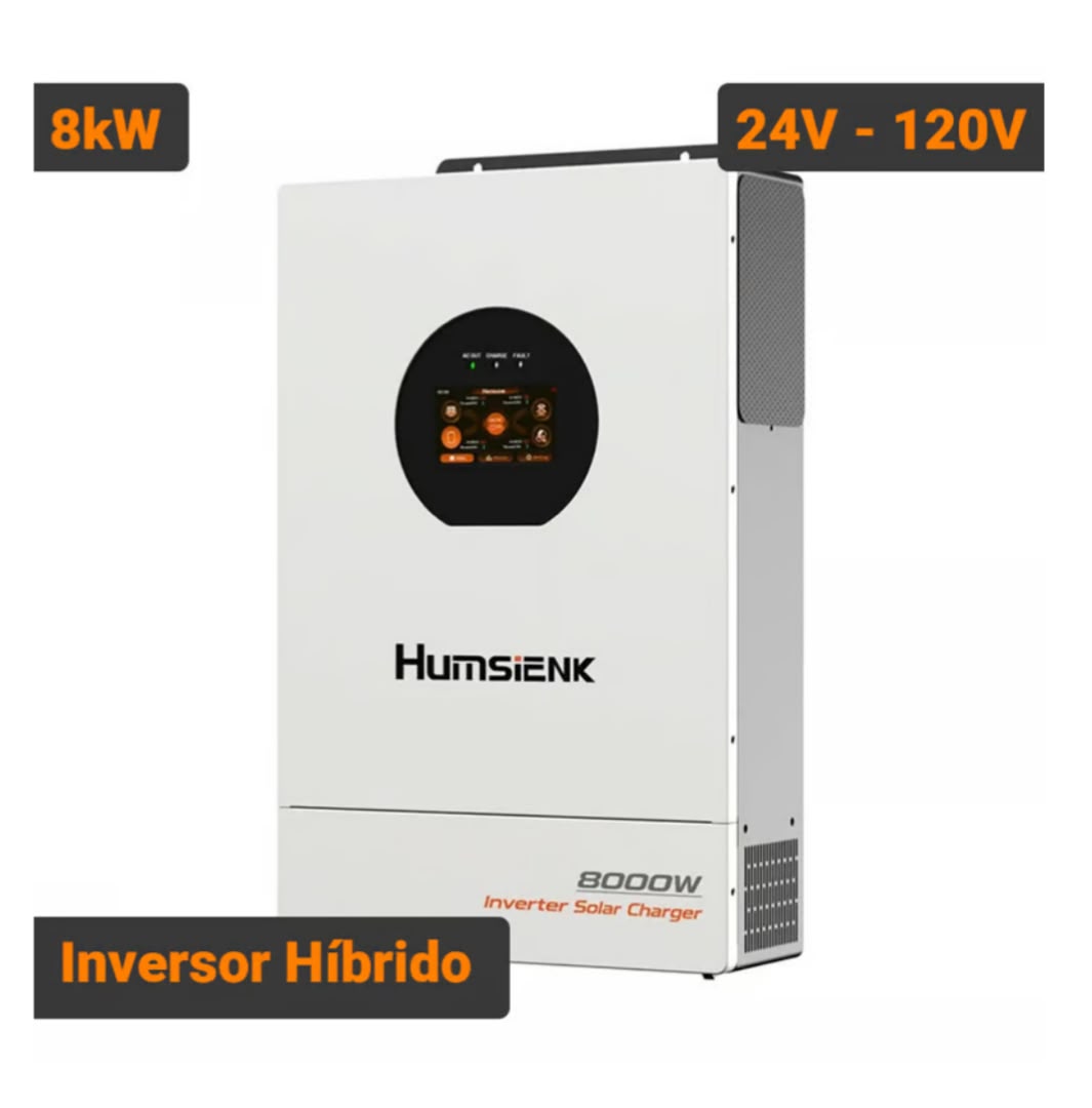 Inversor Solar Híbrido Humsienk 8kW 48V 110/120V Dual MPPT de Humsienk